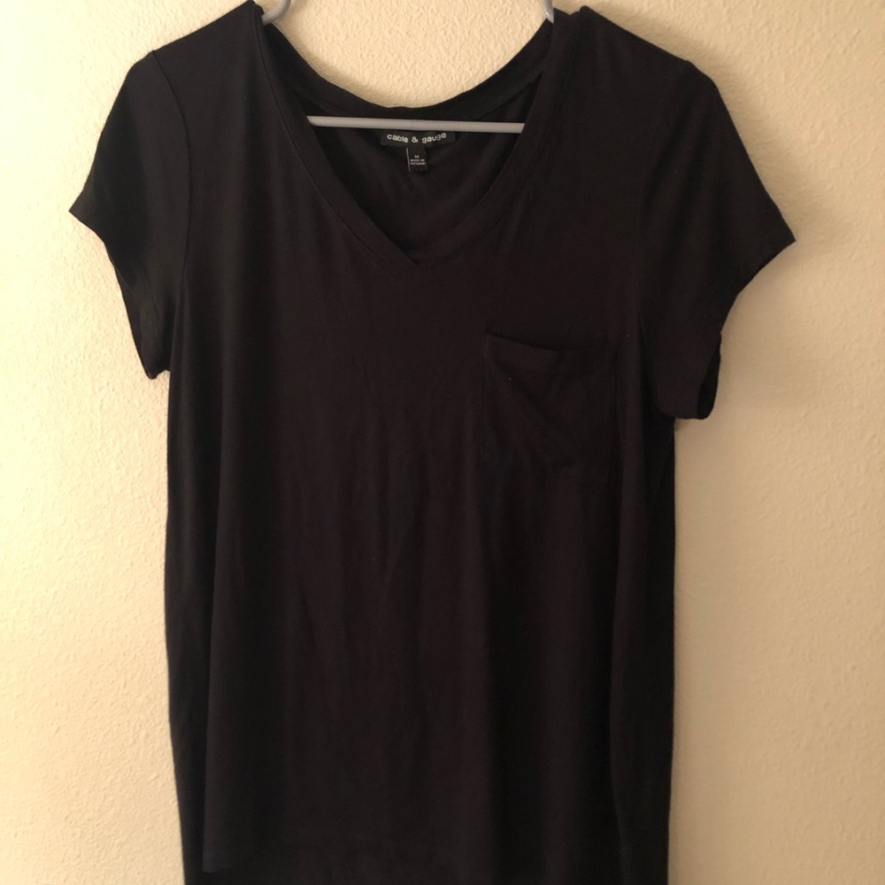 Plain Black Pocket Tee